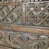 Large mirror - Indian carved wooden headboard