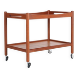 "AT-45" teak serving trolley by Hans Wegner for Andreas Tuck / Mid-century Danish modern design / 1960s