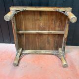 Table basse carré en bois de teck massif 1m x 1m
