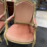 Paire de fauteuils cabriolet Louis XVI