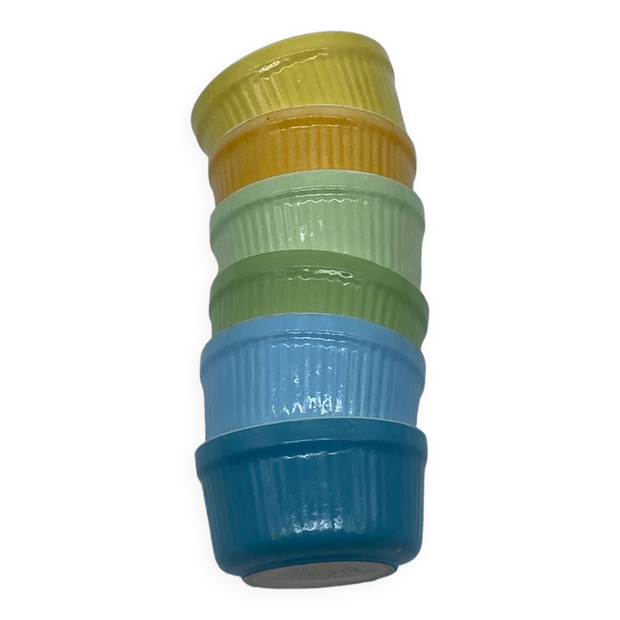 Lot / series of 6 ramekins Digoin France , vintage, pastel,
