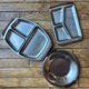Scandinave. 3 plateaux de service palissandre inox