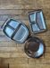 Scandinave. 3 plateaux de service palissandre inox