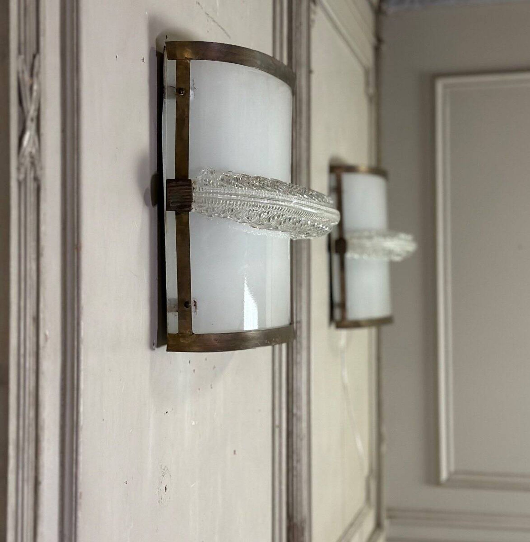 Pair of Venetian wall lights in Murano glass circa 1950