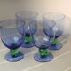 Fine vintage blue and green foot glasses
