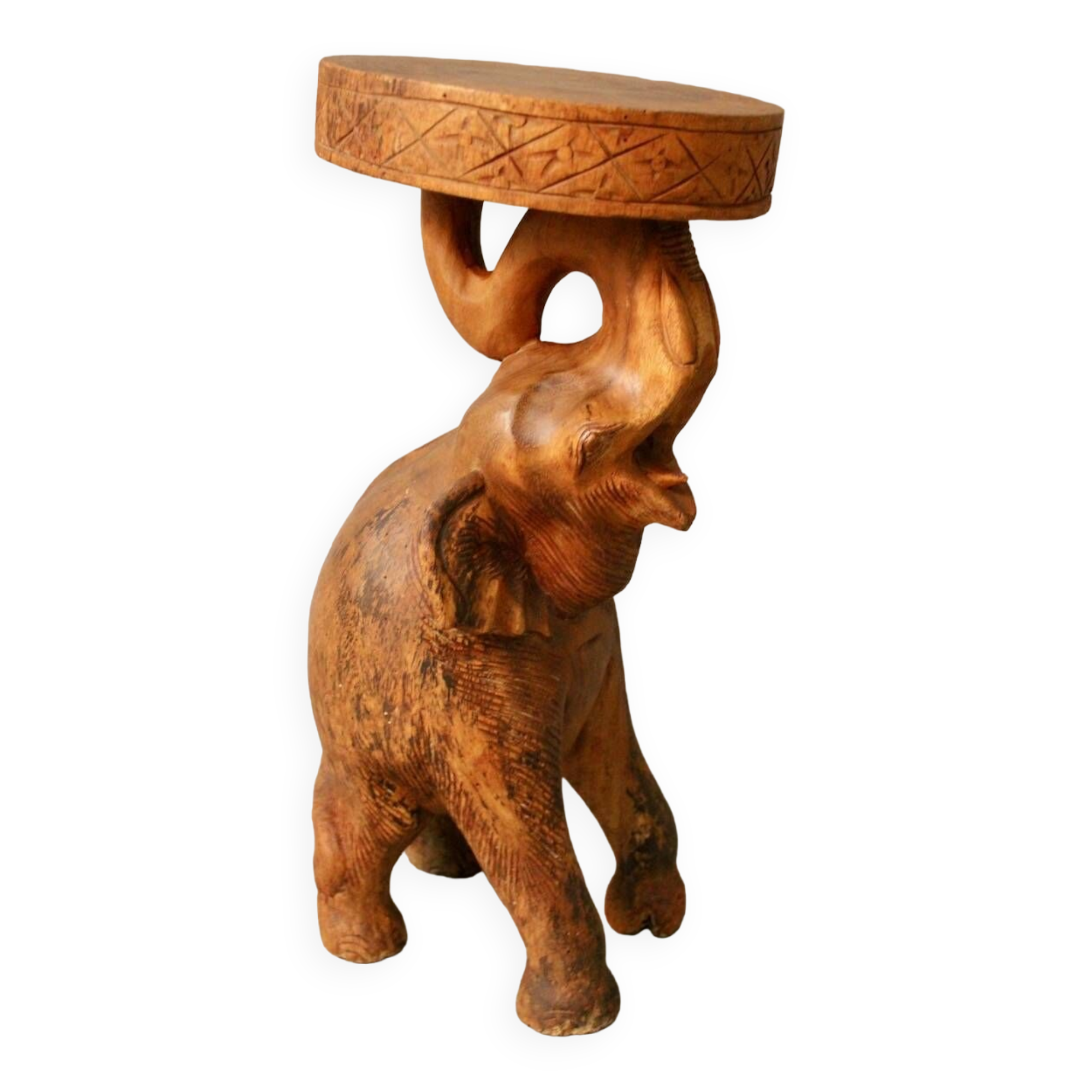 Elephant stool pedestal table