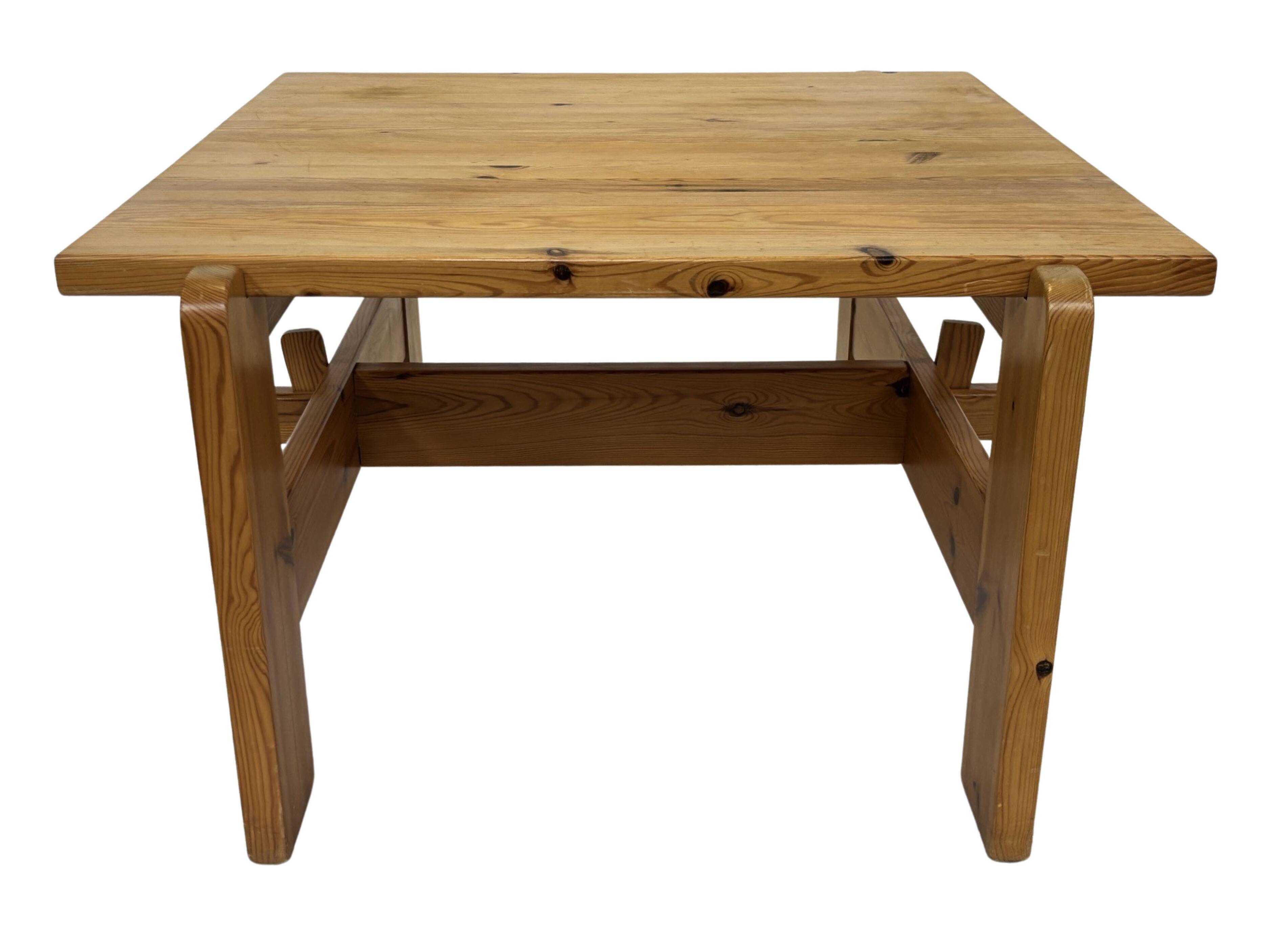 Vintage coffee table pinewood minimalist 1970s design