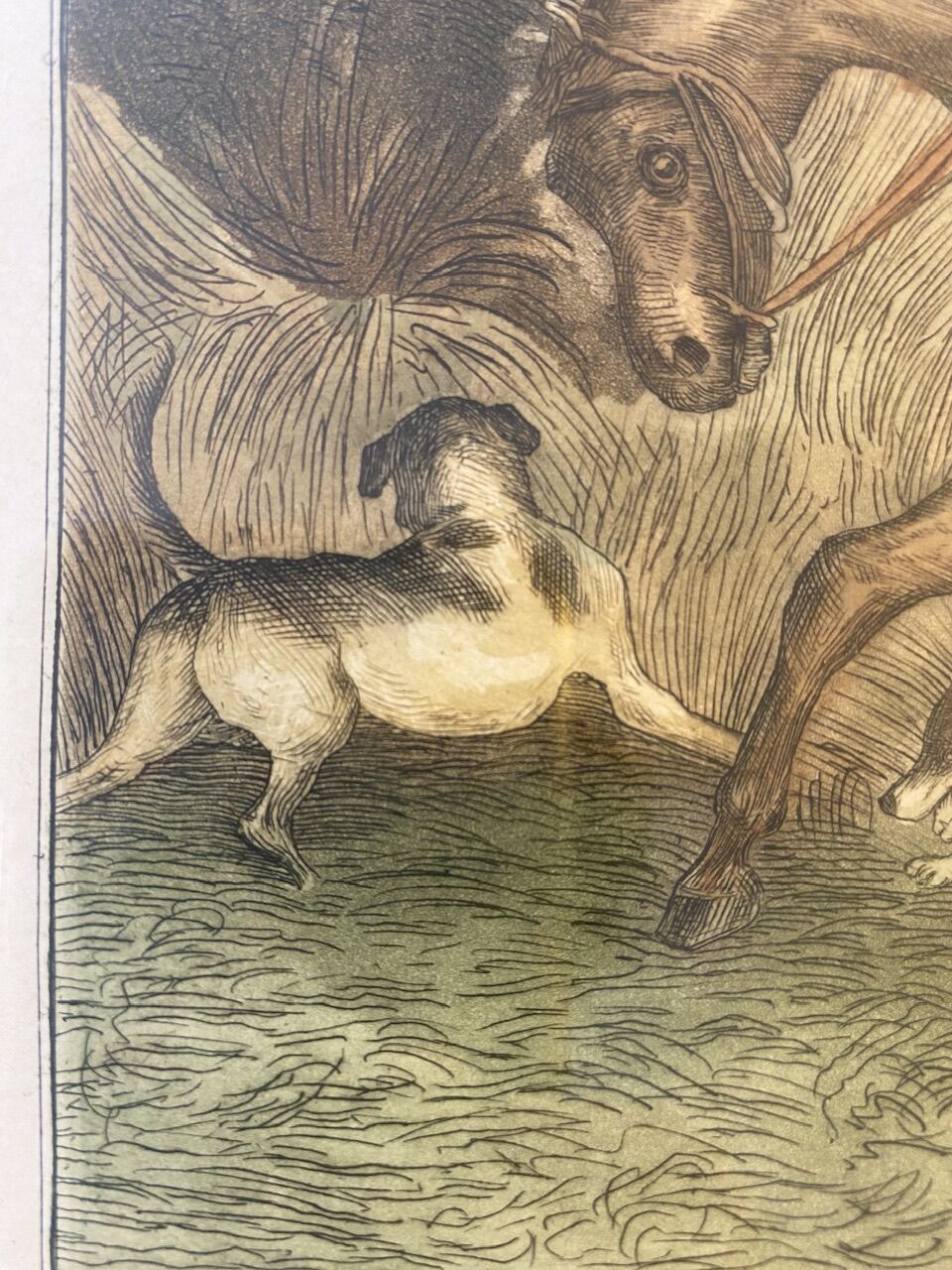 Gravure Chasseurs égarés début XX siècle