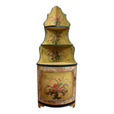 Louis XV style Venetian curved corner cupboard in lacquered wood