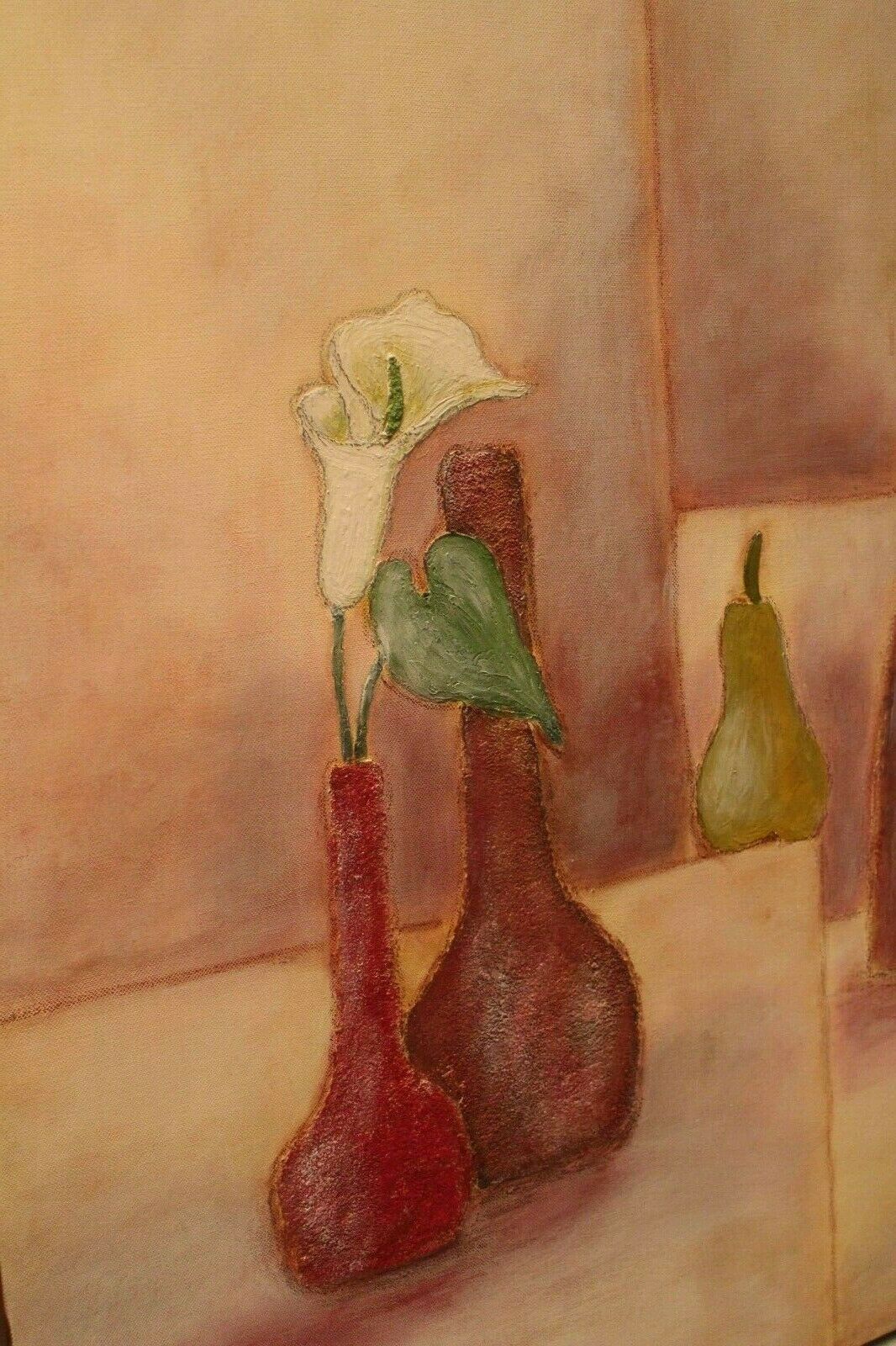 Tableau huile sur toile art contemporain nature morte