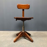 Brown beech wooden Albert Stoll atelier or desk chair from the 1920s