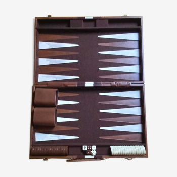 Mallette coffret de jeu de backgammon pliable vintage