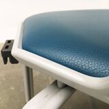 Stackable vintage leather dining chairs from the German space age by Fröscher, 1970s, set of 2.