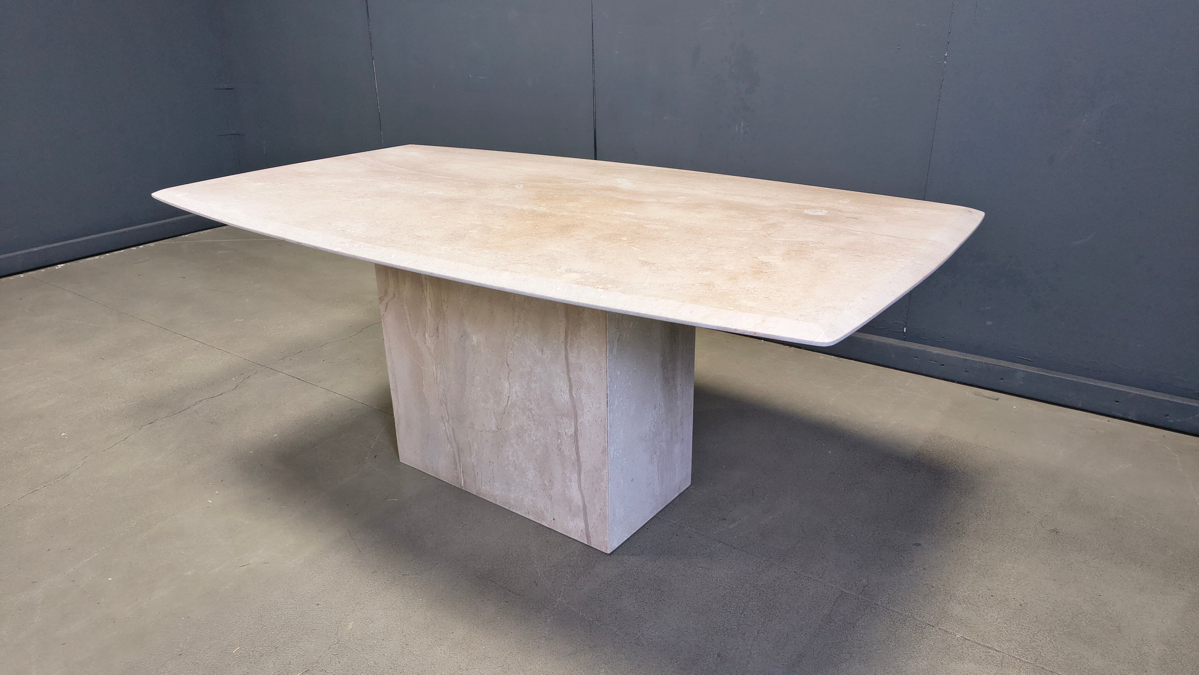 Vintage travertine dining table, 1970s