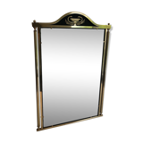 Miroir de style néoclassique en laiton et tôle laquée
