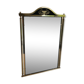 Miroir de style néoclassique en laiton et tôle laquée