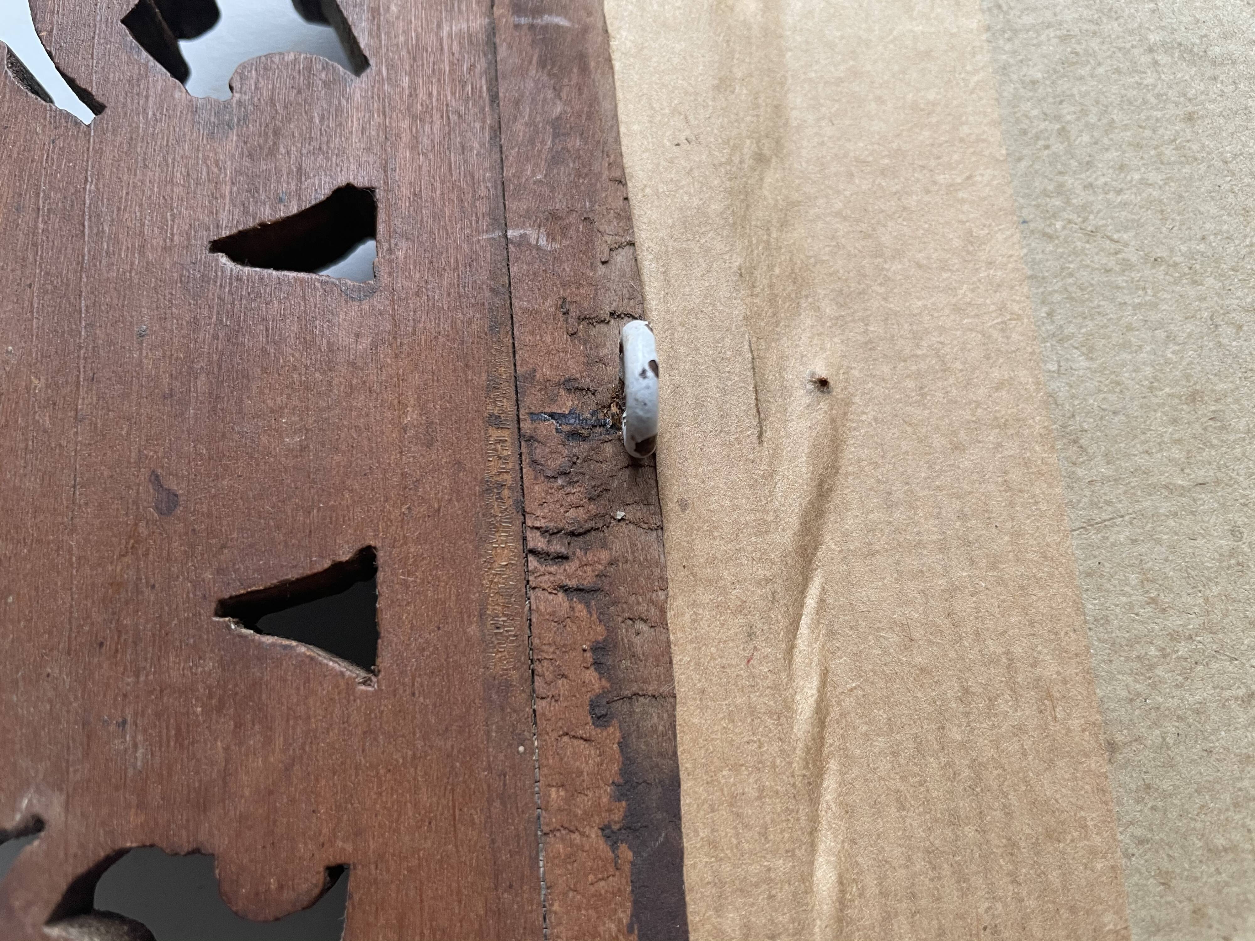 Bevelled mirror frame carved wood