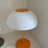 Mushroom lamp vintage metal lacquered orange and plastic