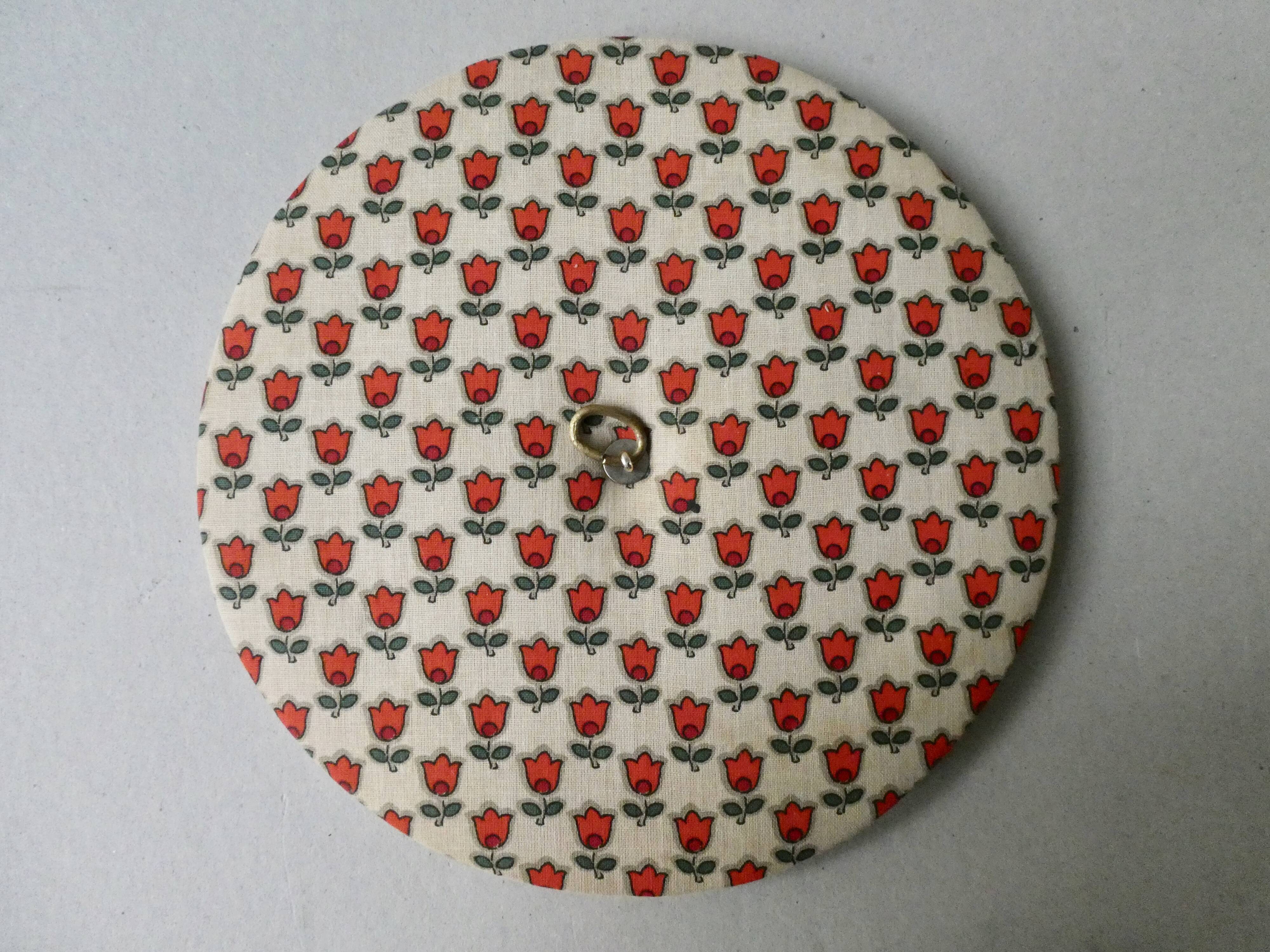 Tripod worker, sewing box, rattan and wood, 60s