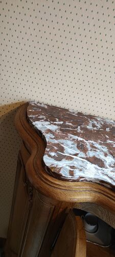 Buffet curved doors oak marble tray