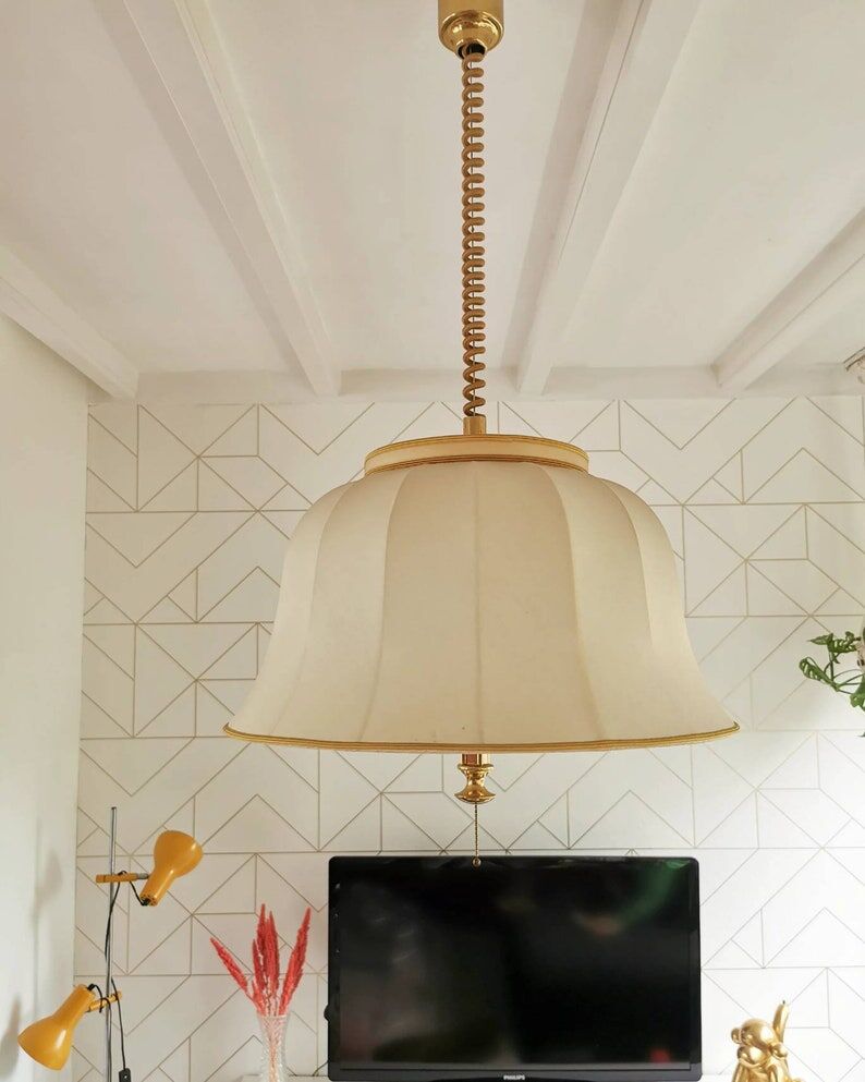 Vintage hollywood regency pendant lamp 80s