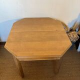 Extendable wooden art deco table for 4 to 8 people