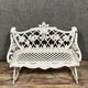 Garden bench Louis XV Baroque style in lacquered cast iron circa 1950