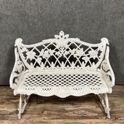 Garden bench Louis XV Baroque style in lacquered cast iron circa 1950