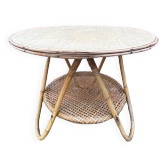 Rattan coffee/side table circa 1960