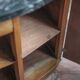 Art Deco nightstand, bedside table in wood and black marble, side table