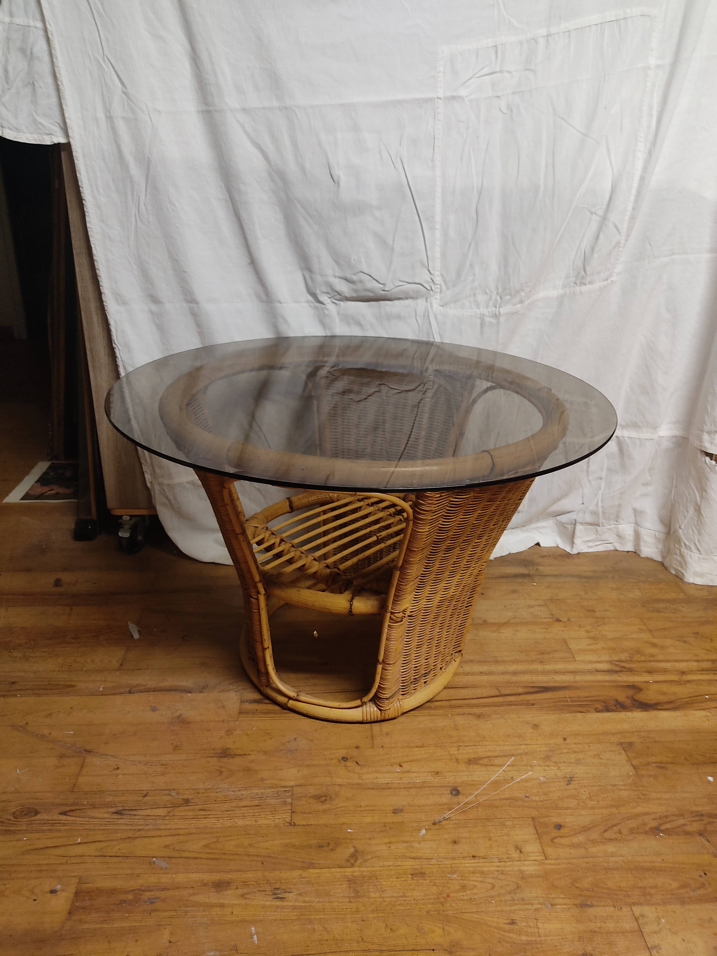 Vintage rattan coffee table
