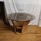Vintage rattan coffee table