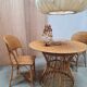 Vintage round dining set in rattan and bamboo "bohemian"