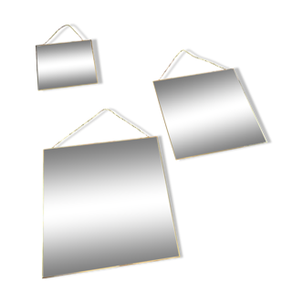 Gold square hanging mirror