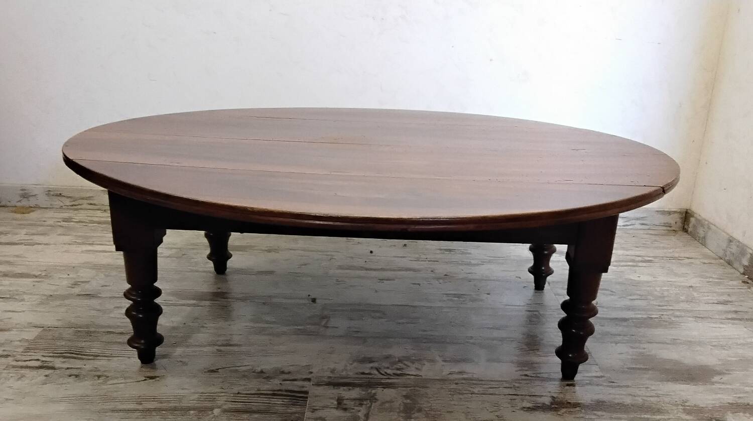 Oval wooden coffee table