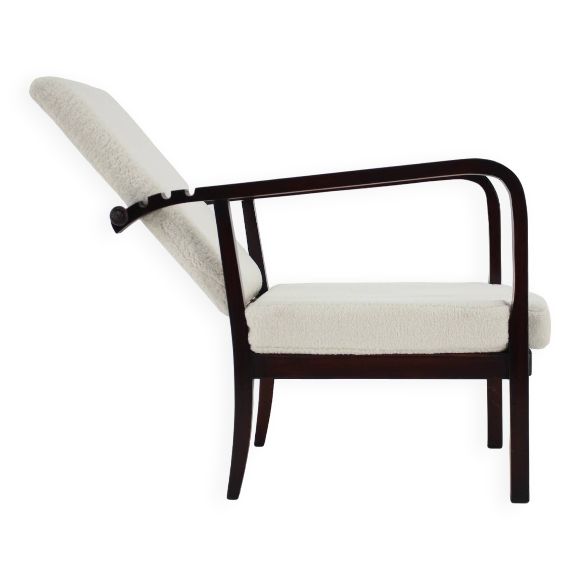 1940s Restored Beech Adjustable Armchair ,Czechoslovakia