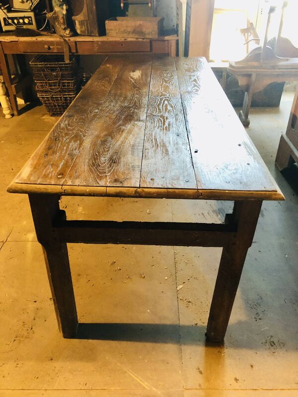 Grande table de campagne en bois cérisier années fin 1800