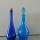 Lot 2 blue glass bottles