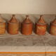 Lot de 5 pots avec son couvercle,  en grès vintage