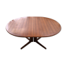 Oval teak table Scandinavian style 2 extensions 60s