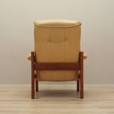 Fauteuil en cuir jaune, design danois, années 1960, production : Danemark