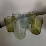 Set of 6 glass shot glasses from Biot 1960