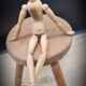 Cowherd stool tripod round solid wood
