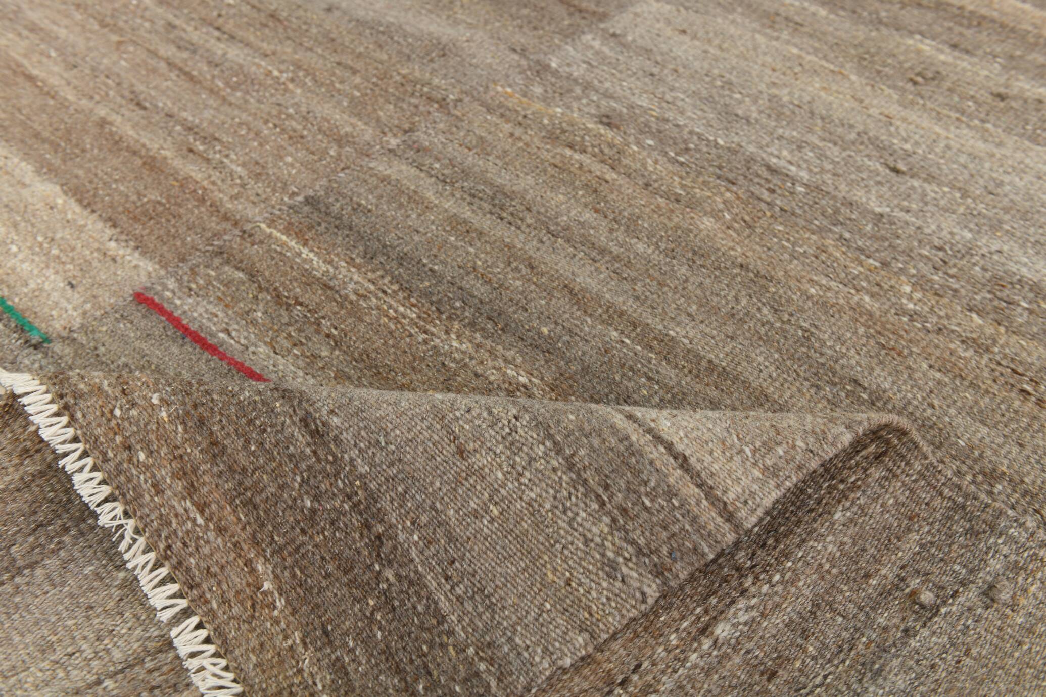 Brown & beige turkish vintage rug