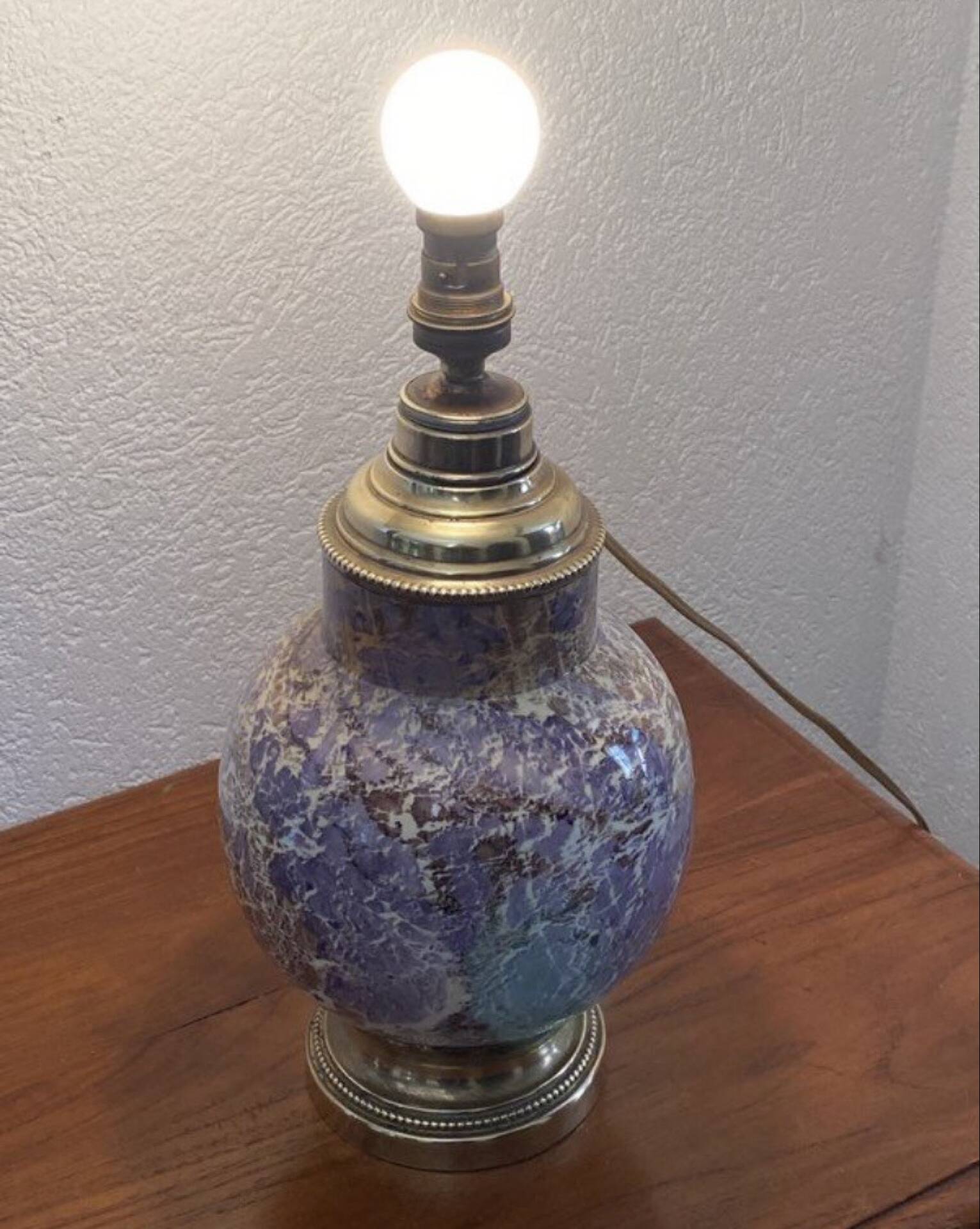 Ceramic and brass lamp