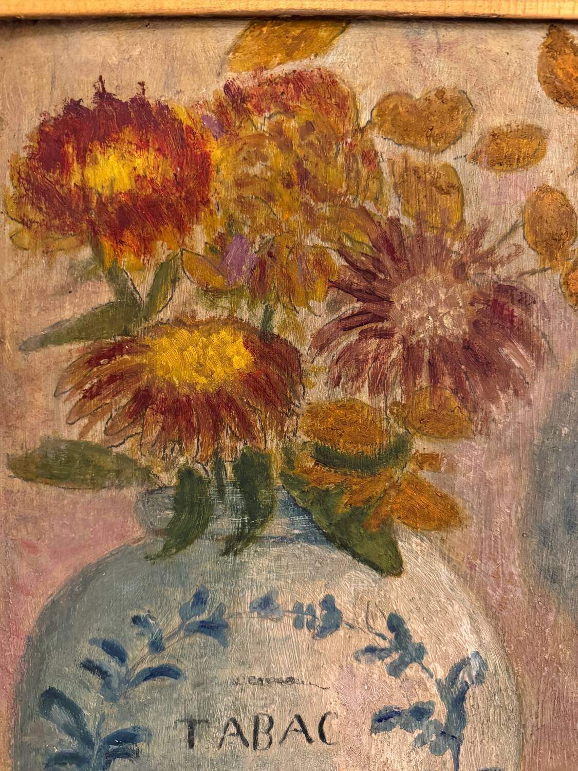 Still life with fruits, flowers and pheasant signed 20th century