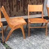 Vintage blond wood chairs 60s