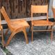 Vintage blond wood chairs 60s