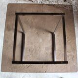 Table aluminum base and vintage glass top