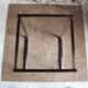 Table aluminum base and vintage glass top